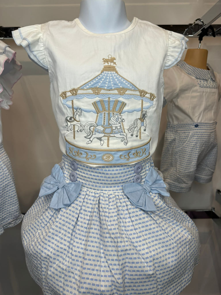 Blue carousel skirt set