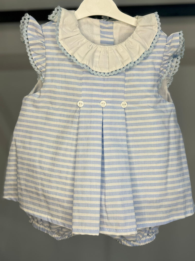Baby blue striped dress with matching knickers