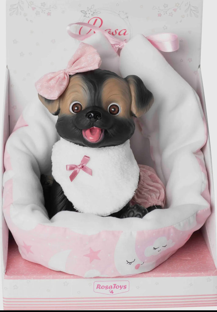 Puppy with bedding