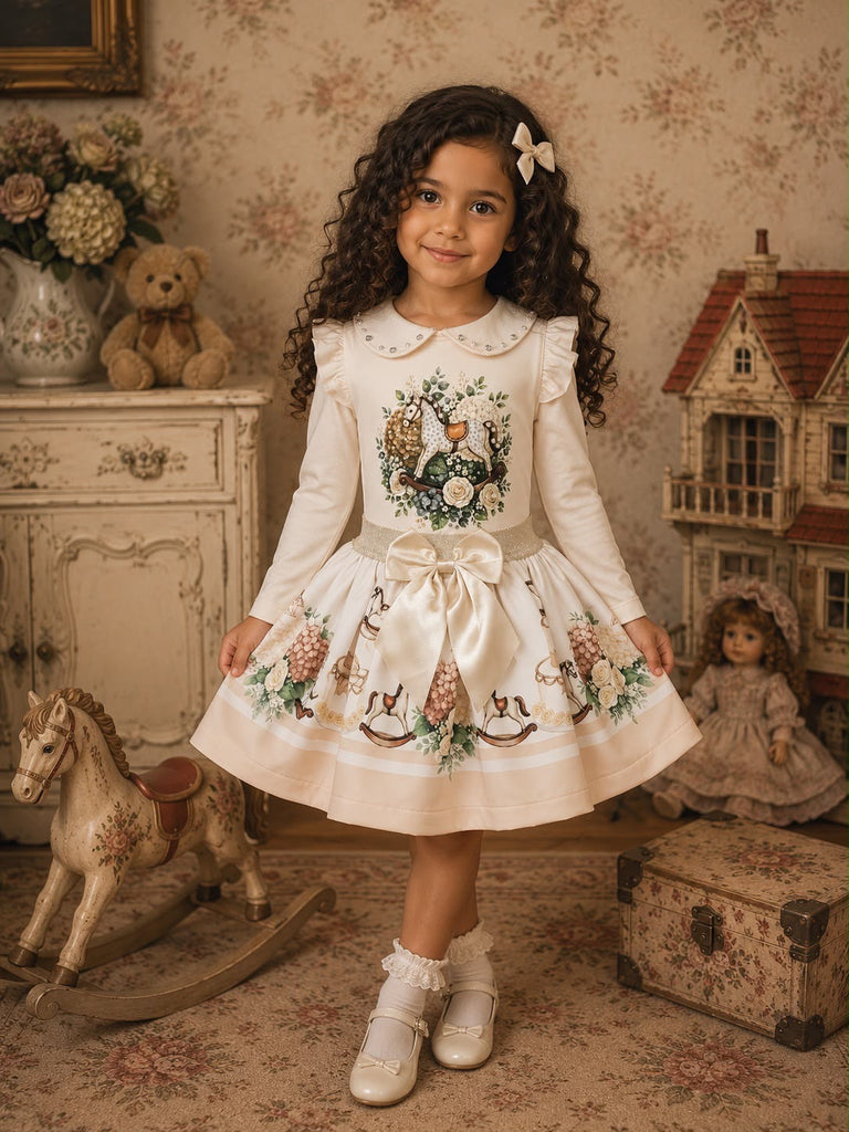 Rocking horse beige skirt sets