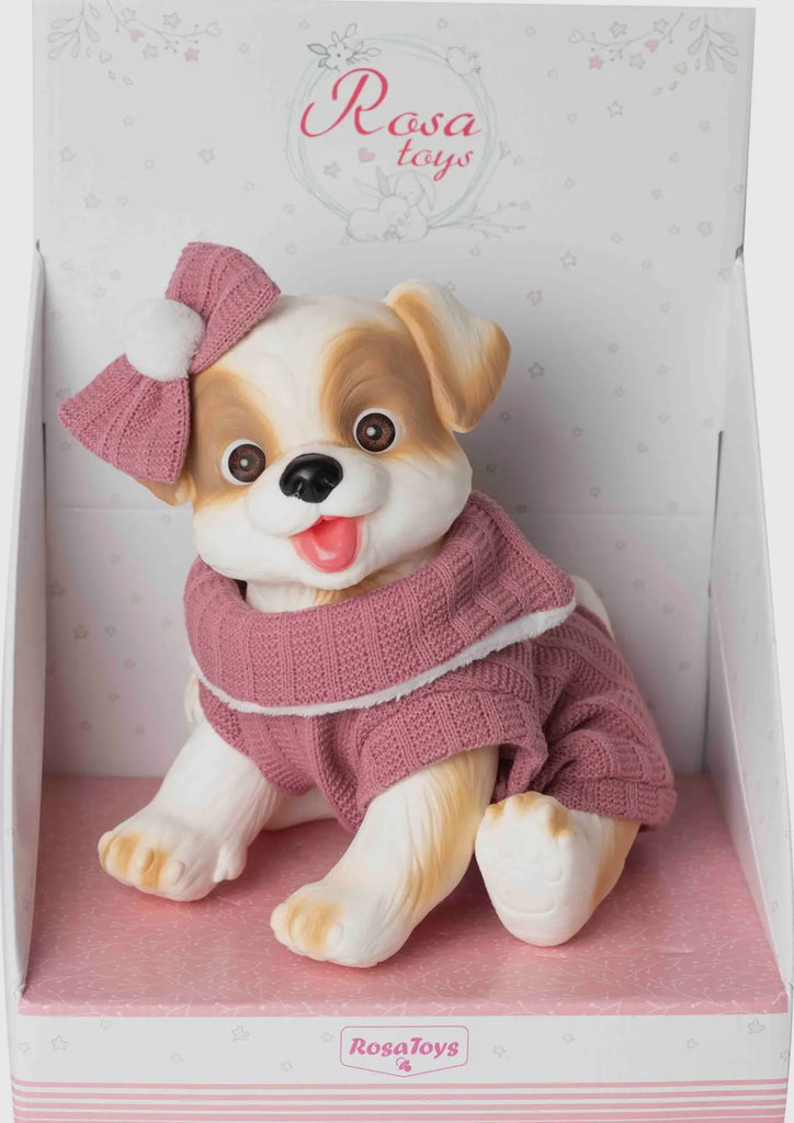 White dog Pink Pelele & Ribbon