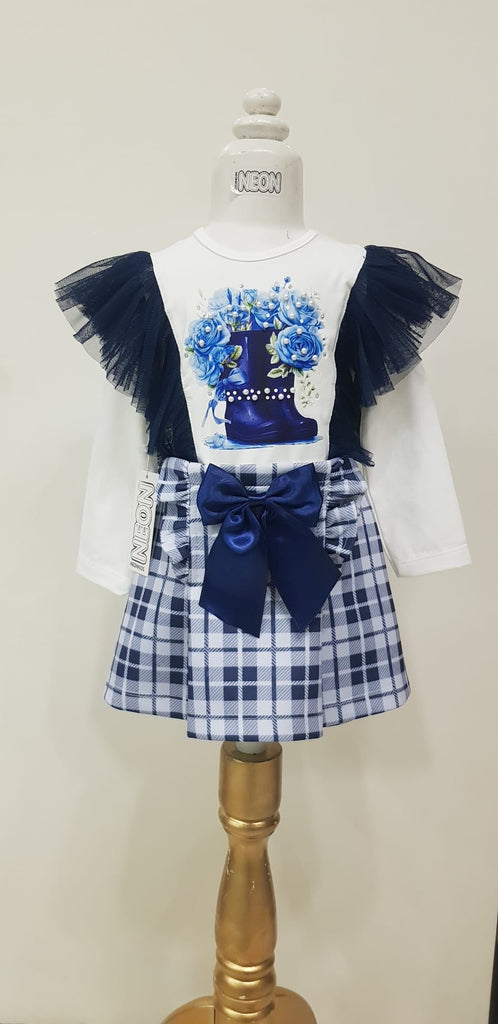 Flowers & wellies Navy