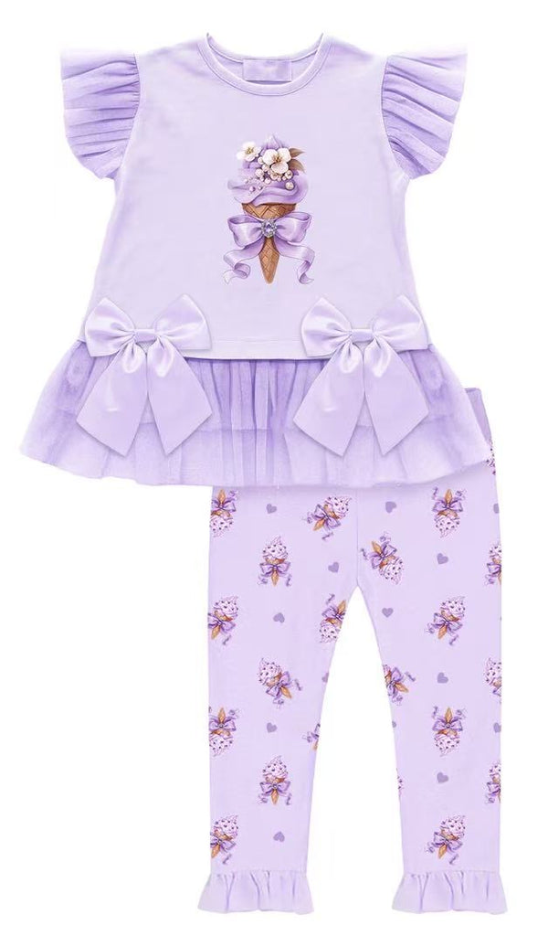 Lilac Ice cream legging set
