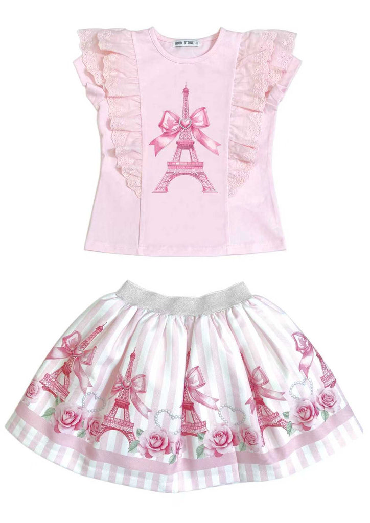 Pink paris skirt set