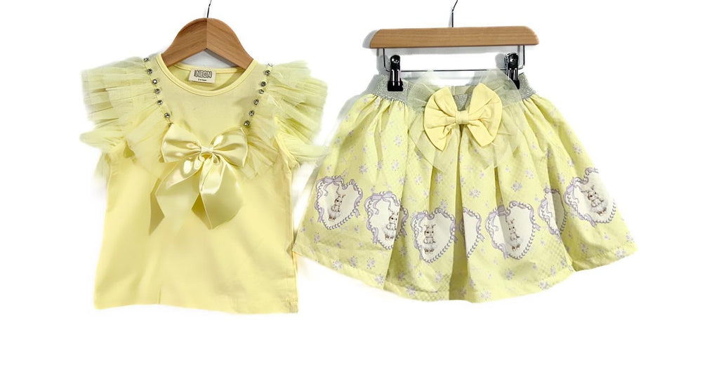 Easter bunny lemon skirt set