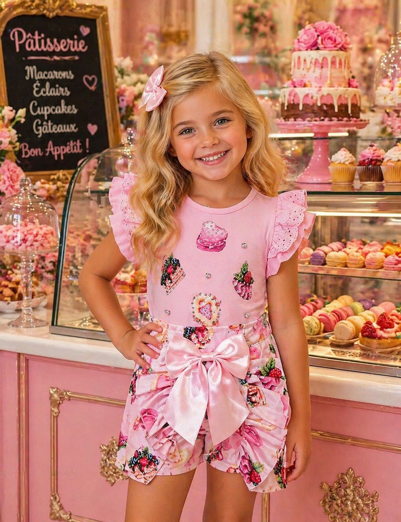 Patisserie pink short set ￼
