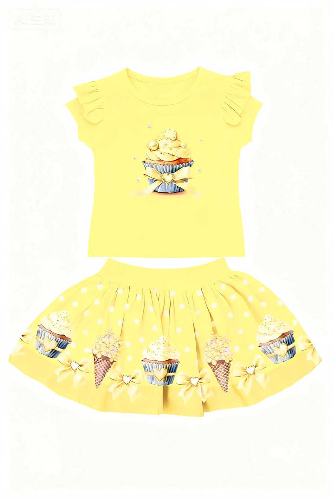 Cupcake Lemon Skirt set