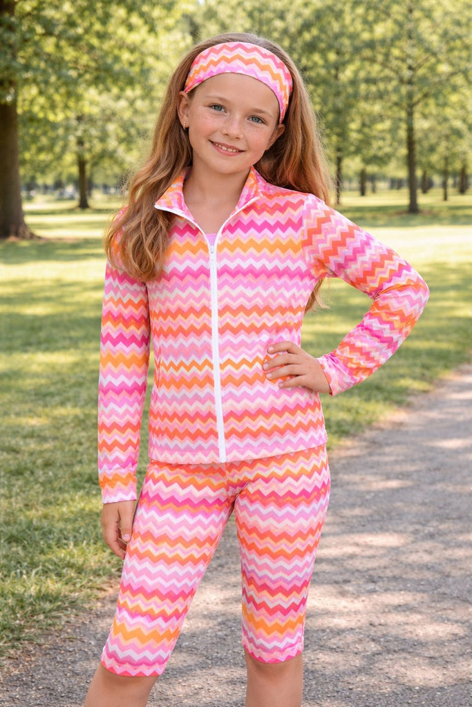 Zig zag pink & orange gym sets