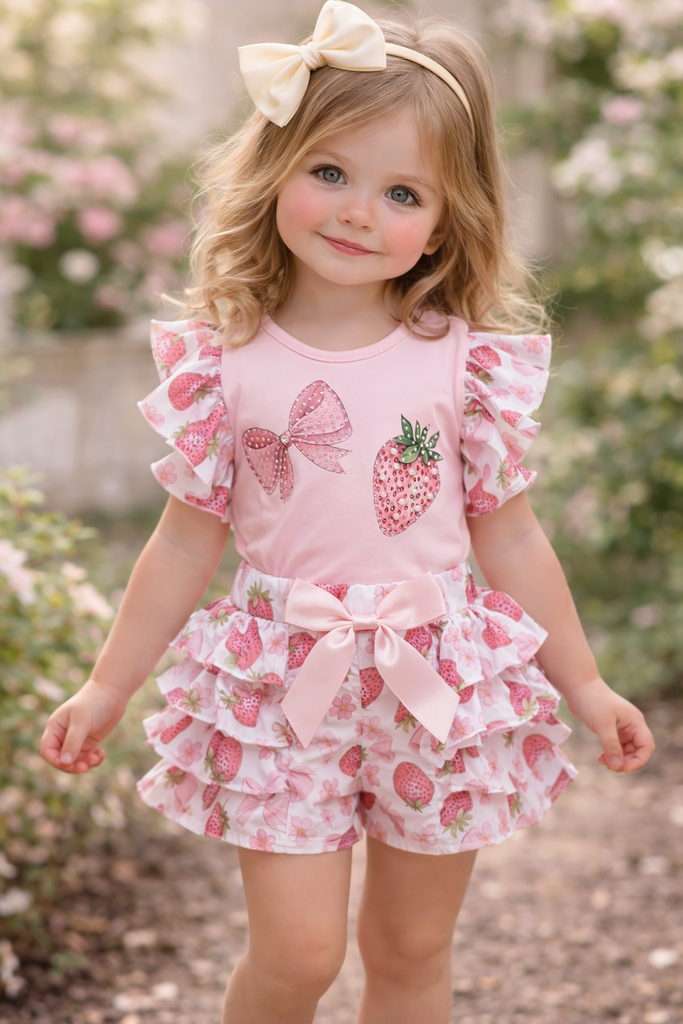 Strawberry sensation pink short set