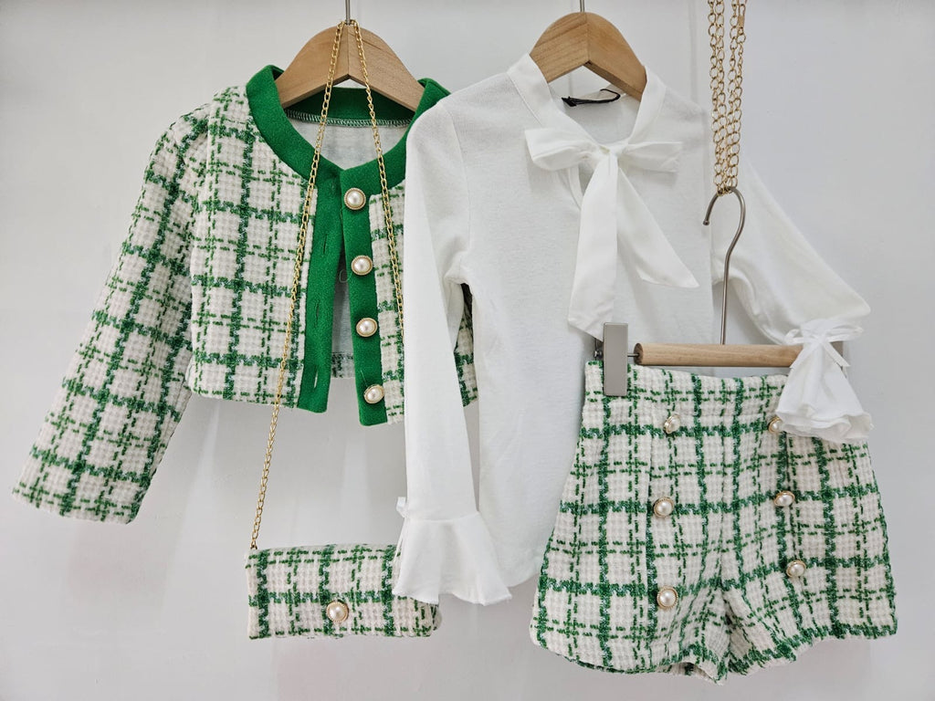Green Tweed short set