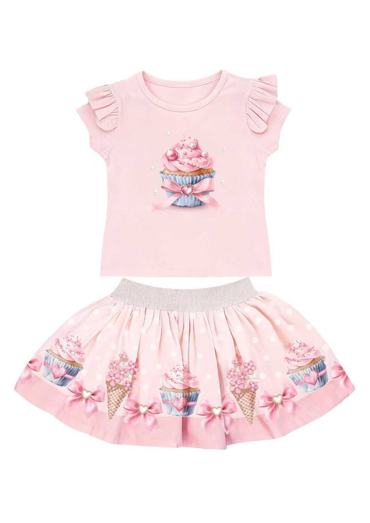Cupcake Pink skirt set