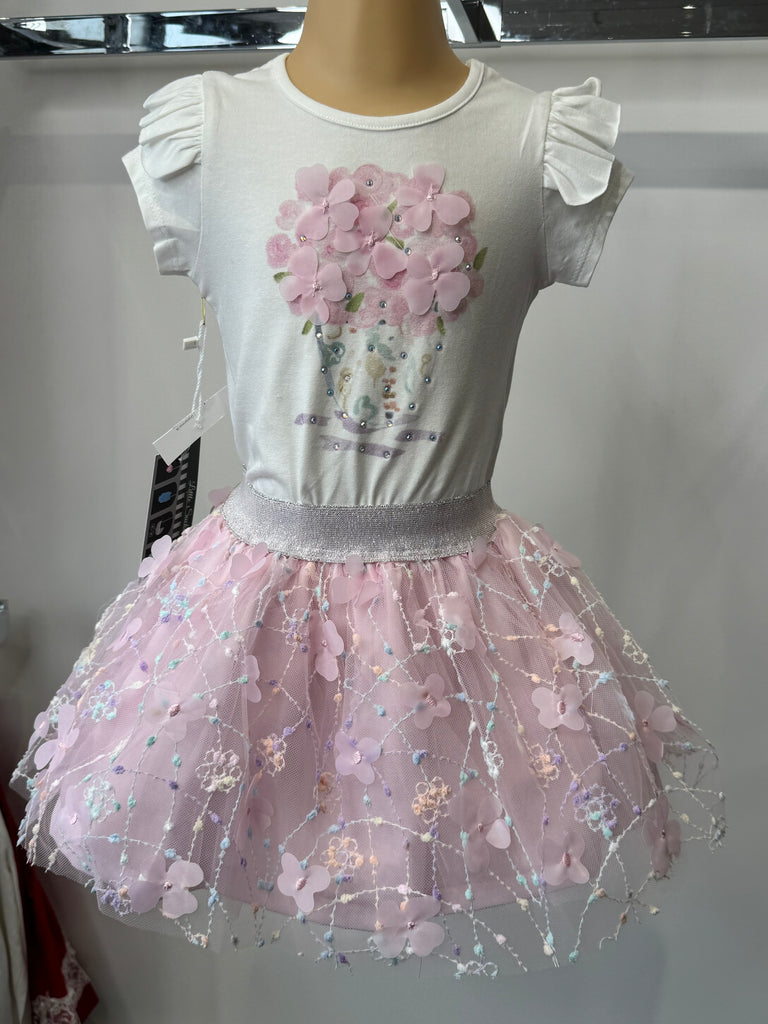 Fleur pink skirt set