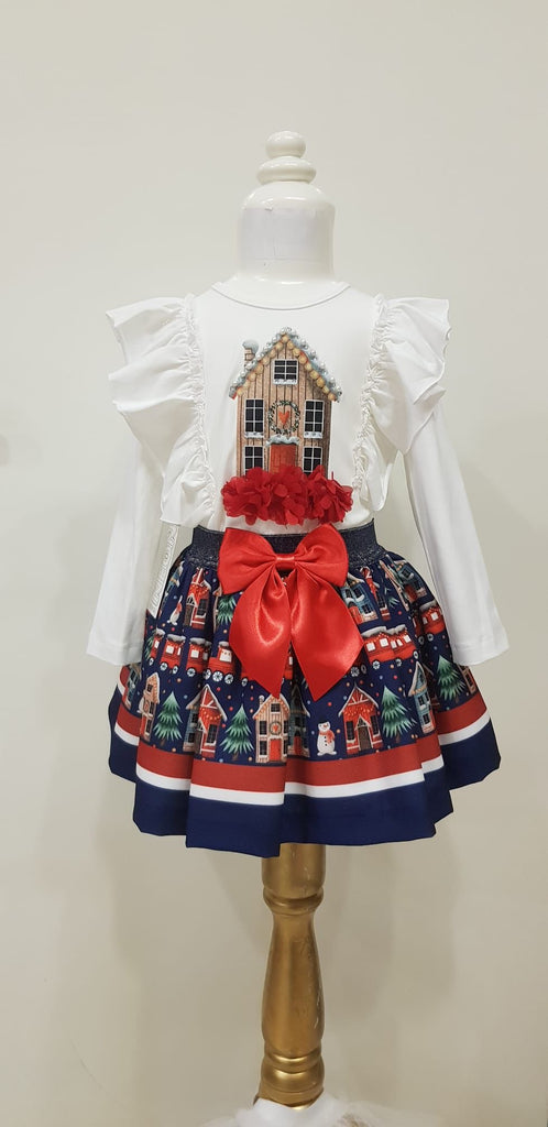 Winter House skirt set Navy
