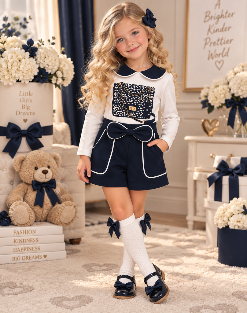 Handbag navy short set
