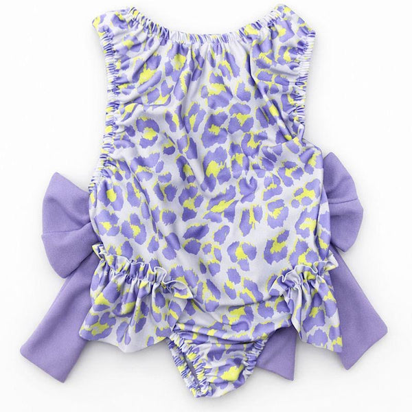 Leopard print lilac swimsuit