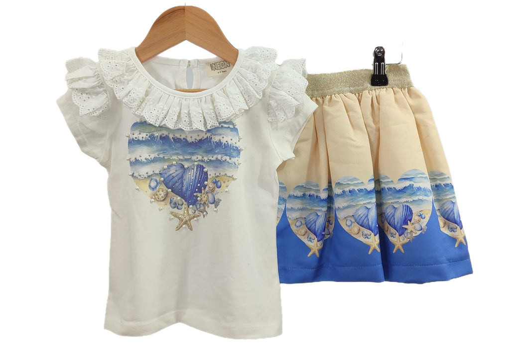 Under the sea Blue skirt set