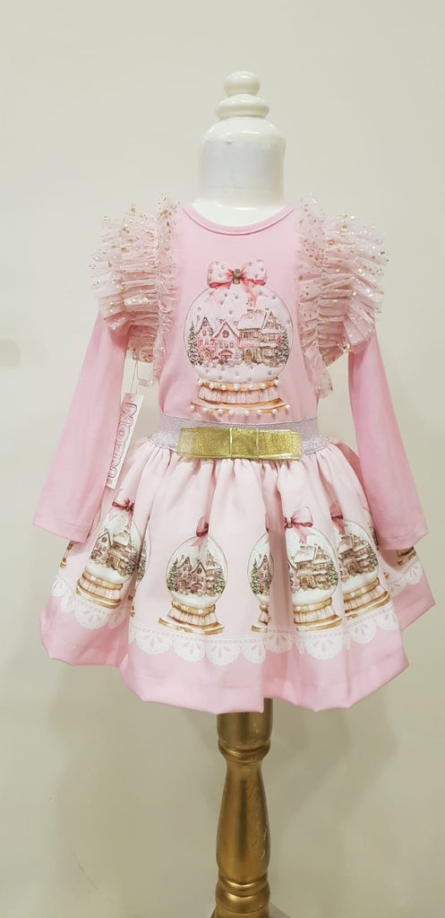 Snow Globe Pink skirt set