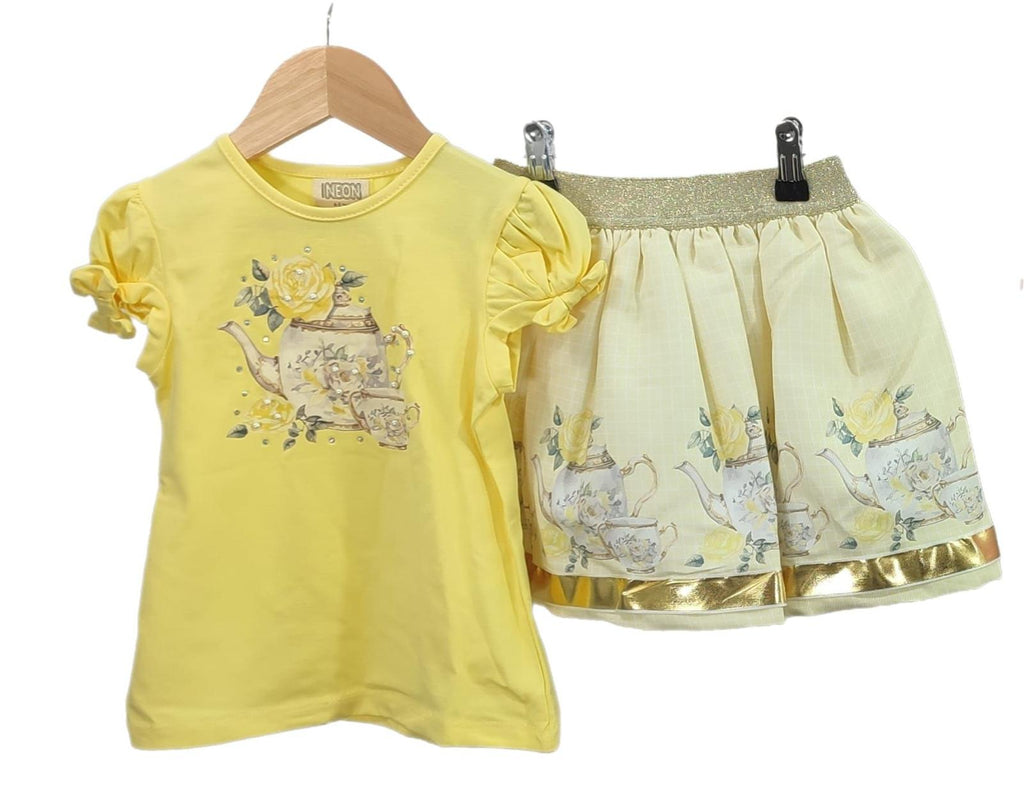 Tea time skirt set Lemon