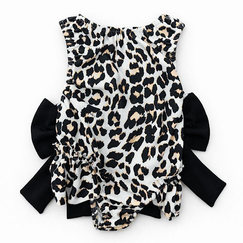 leopard print black swimsuit
