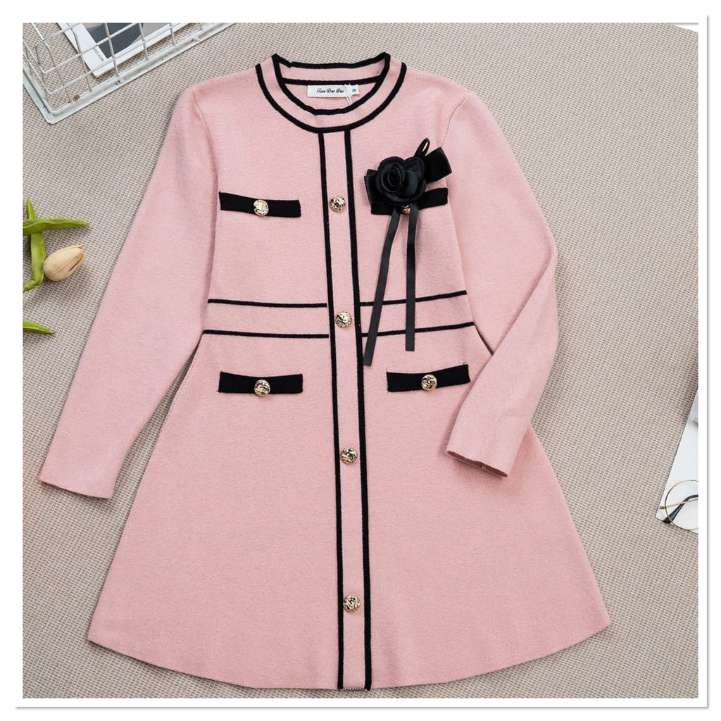 Rose knit dress Pink