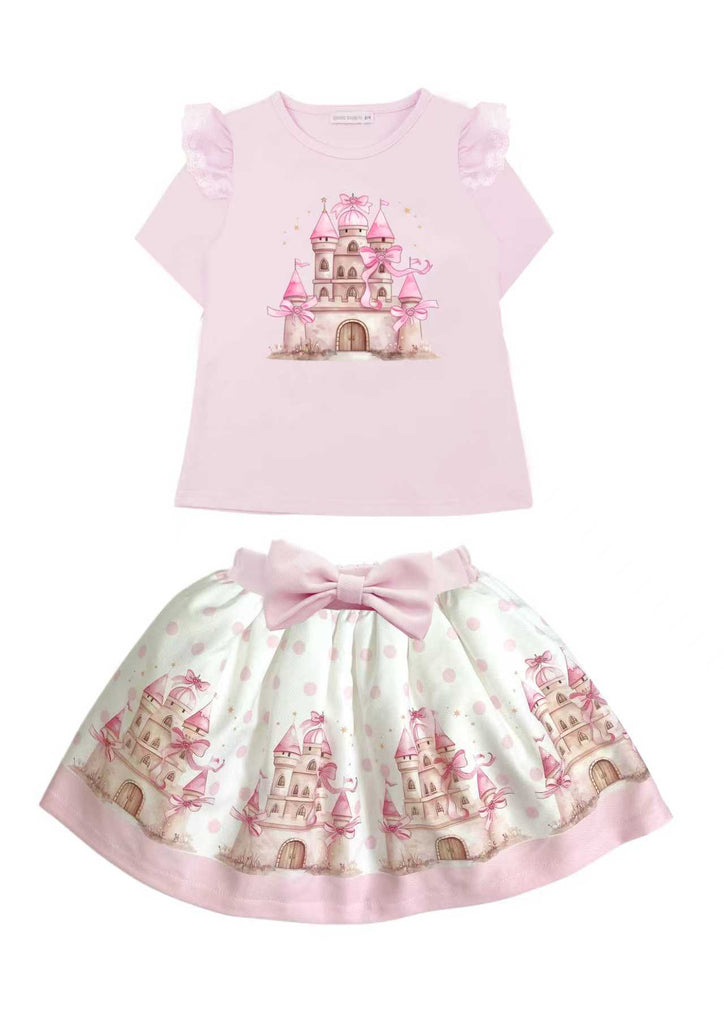 Pink castle skirt set