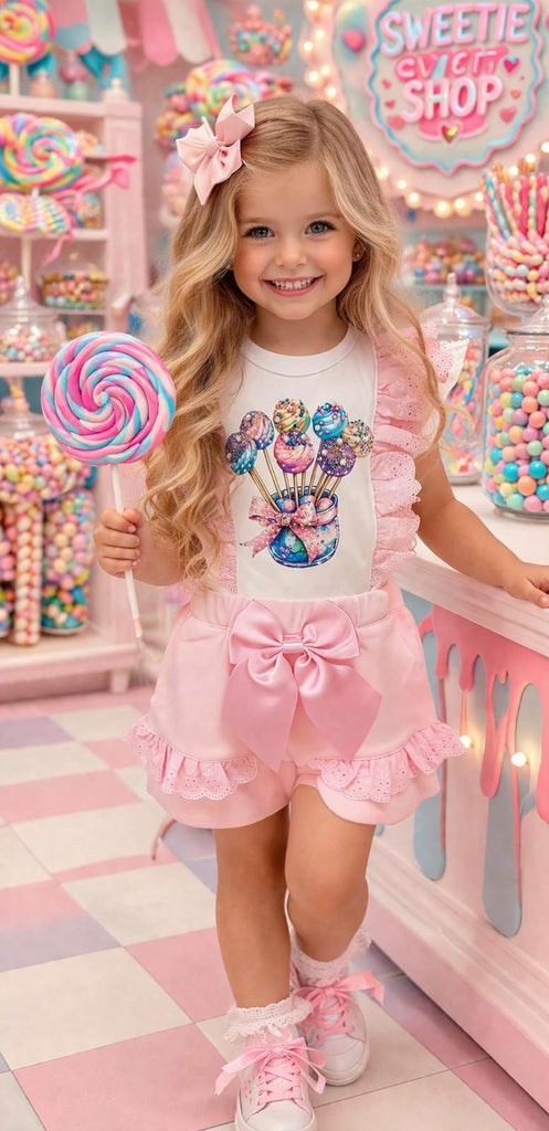 Lolly galore pink short set