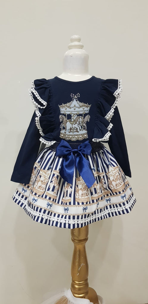 Carousel skirt set Navy Top