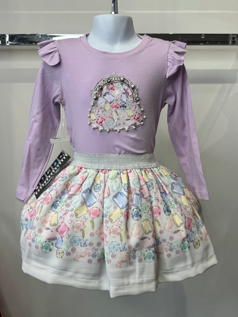 Pastel Lilac skirt set