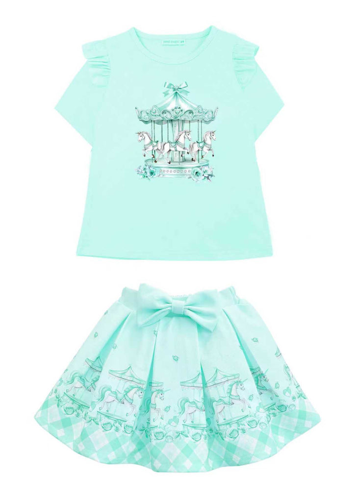 Mint Carousel skirt set