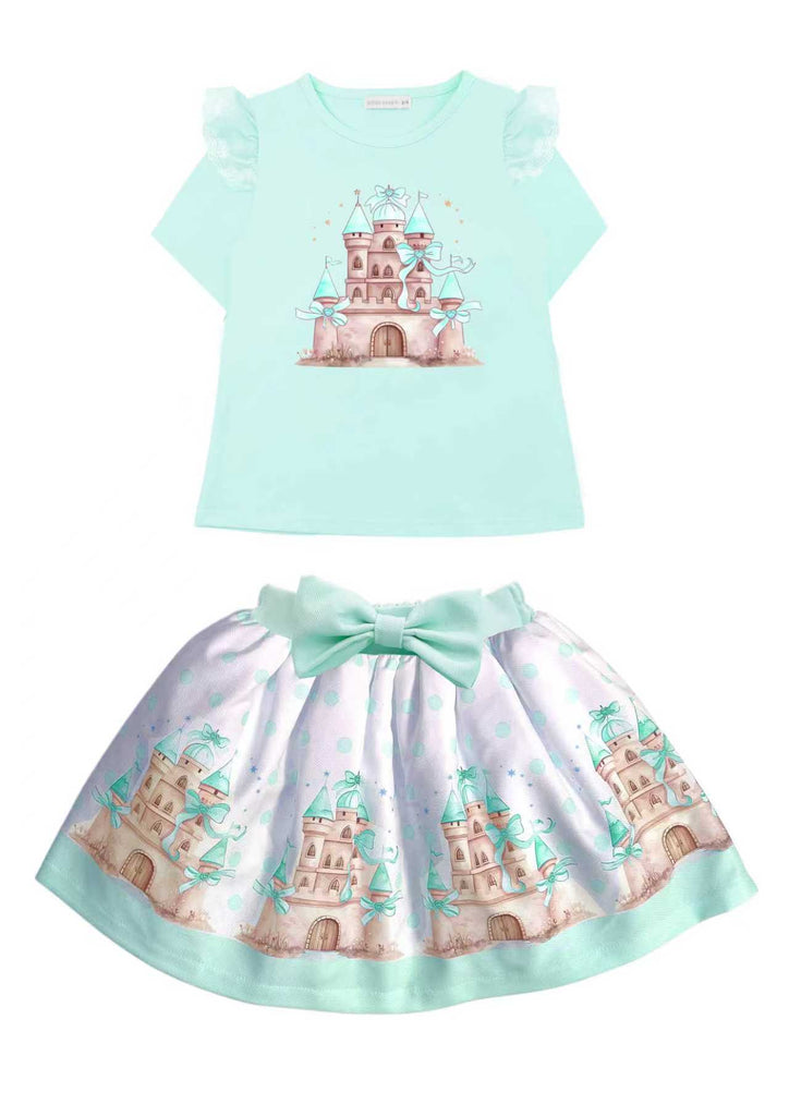 Mint castle skirt set