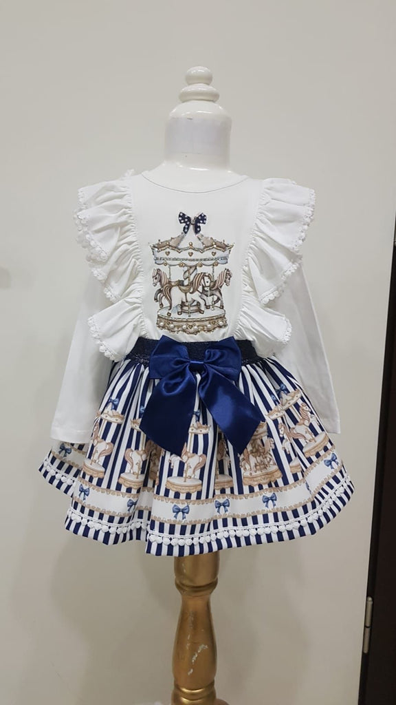 Carousel skirt set White top