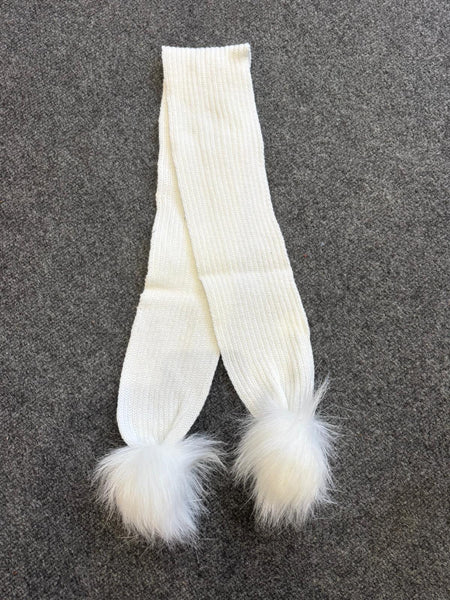 Snow white faux fur scarf