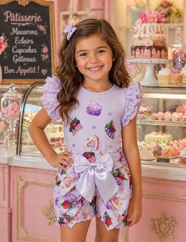 Patisserie lilac shorts set ￼
