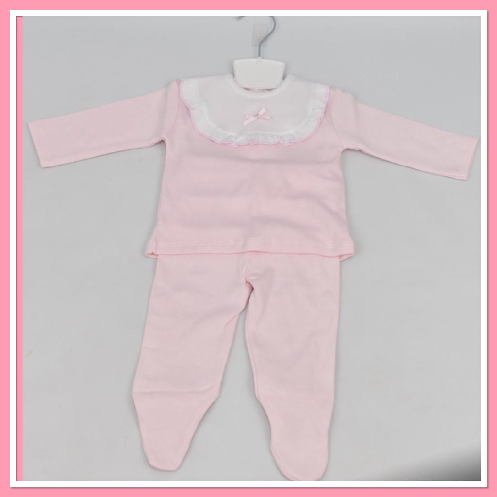 Pink 2 piece with white trim