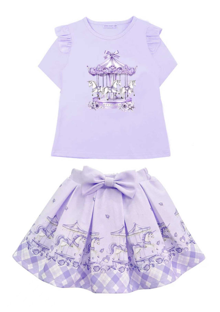 Lilac Carousel skirt set