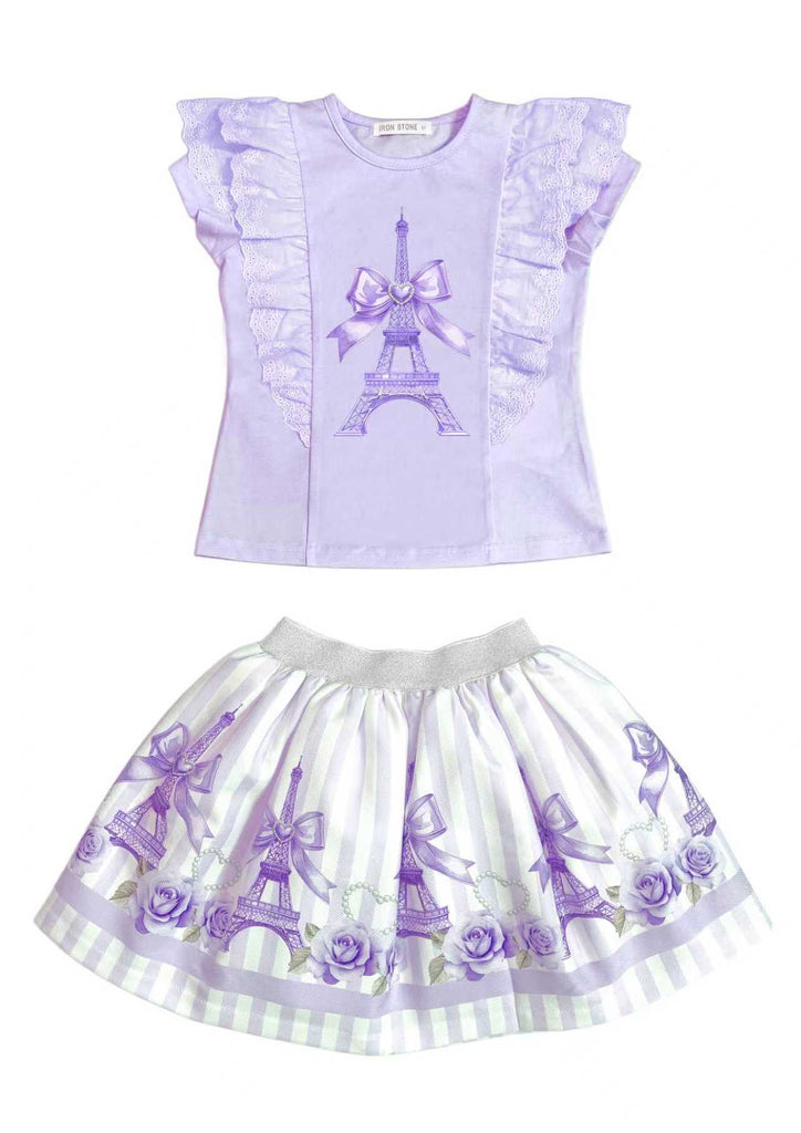 Lilac Paris skirt set