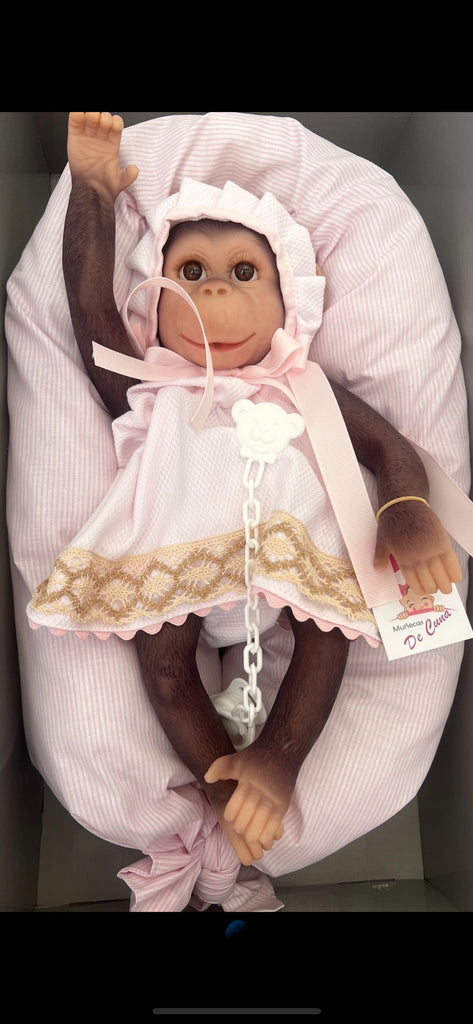 Pink Monkey reborn doll
