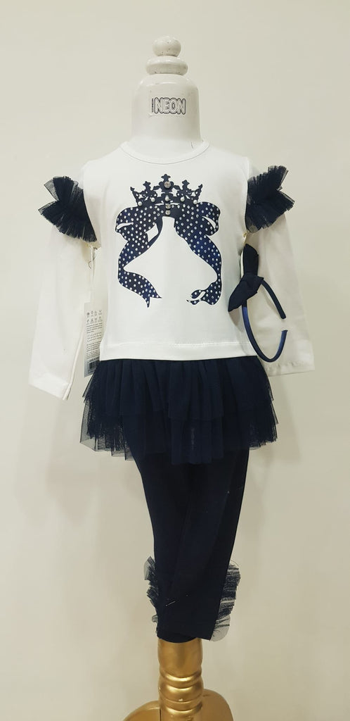 Navy crown legging set