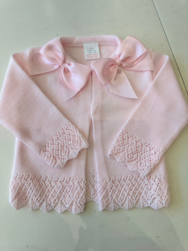 Pink bow cardigan