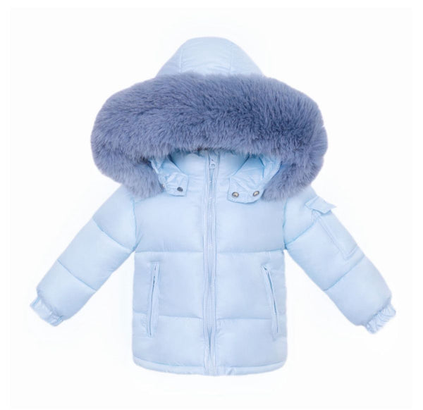 Baby blue puffer jacket
