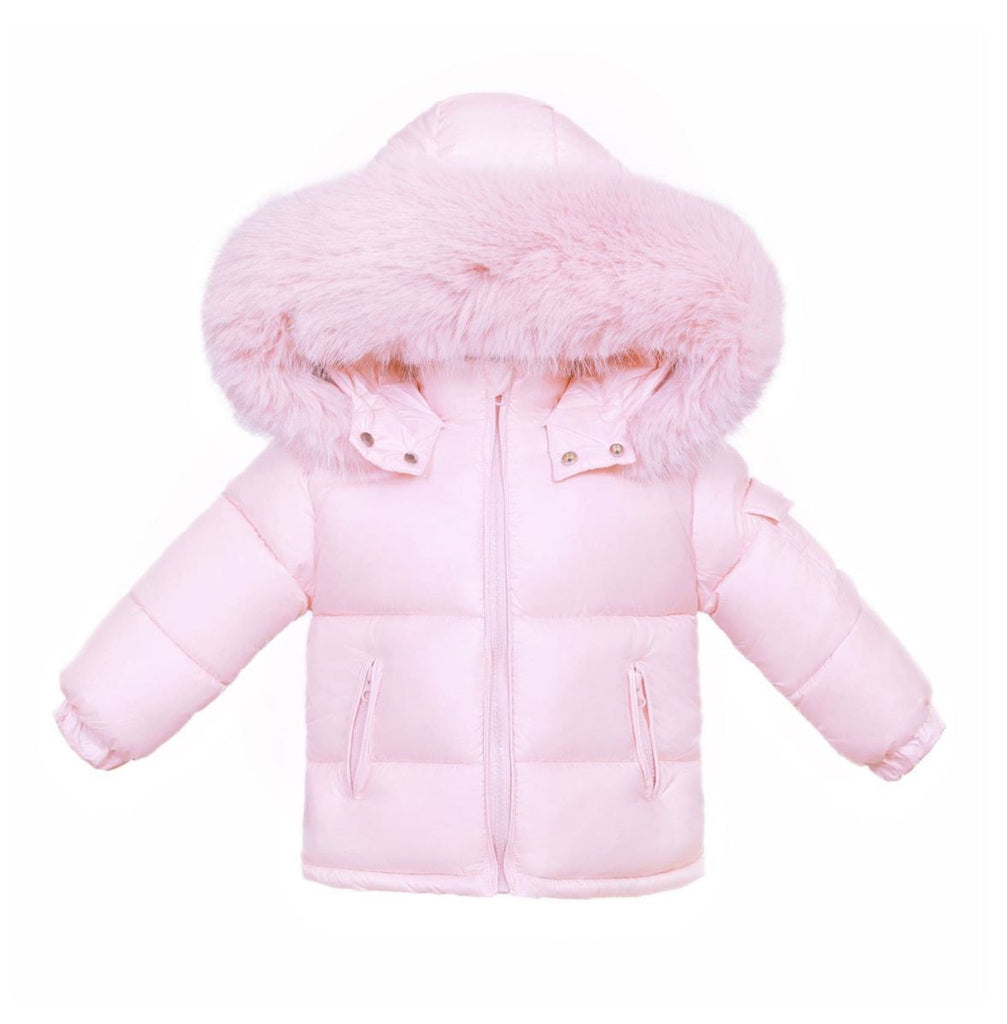 Baby pink puffer jacket