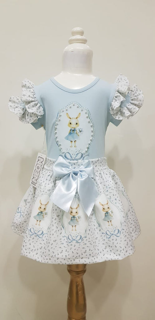 Bunny blue skirt set