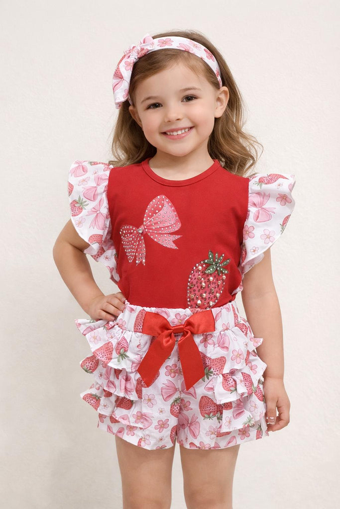 Strawberry sensation red short set
