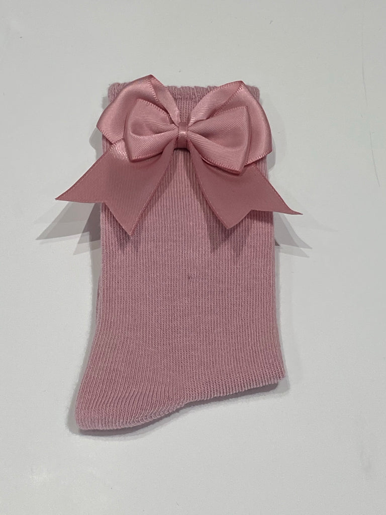 Dusky pink bow sock