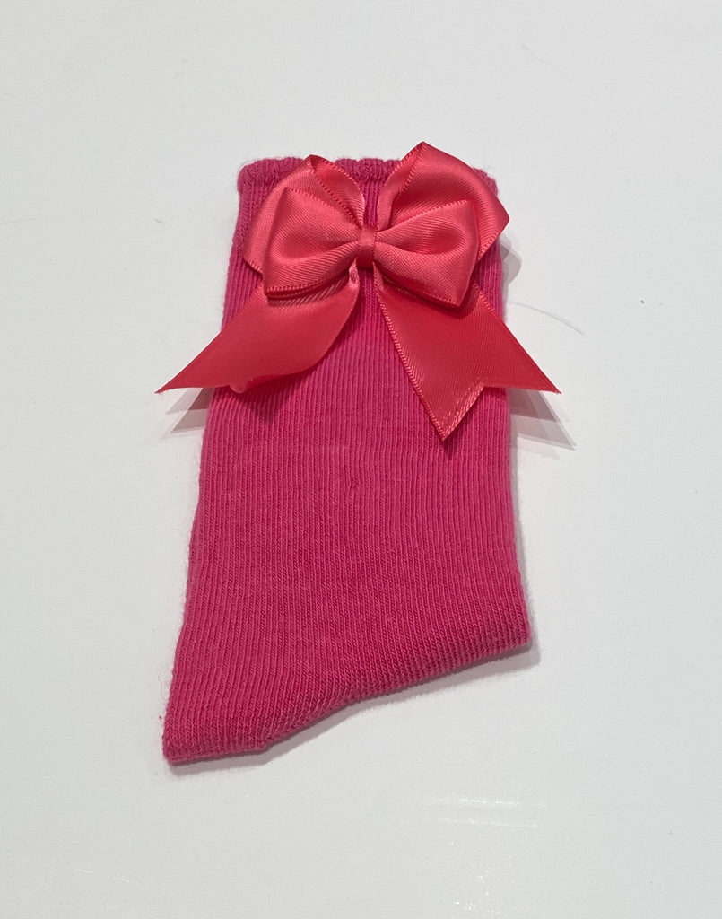 Hot pink bow socks