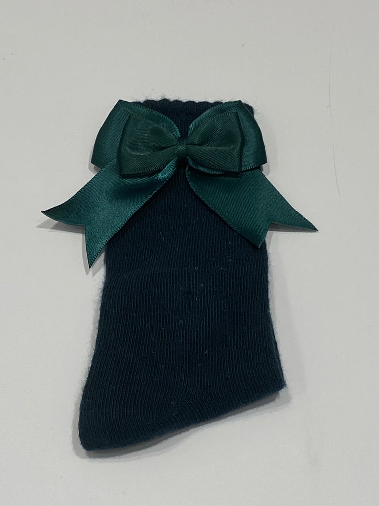 Bottle green bow sock