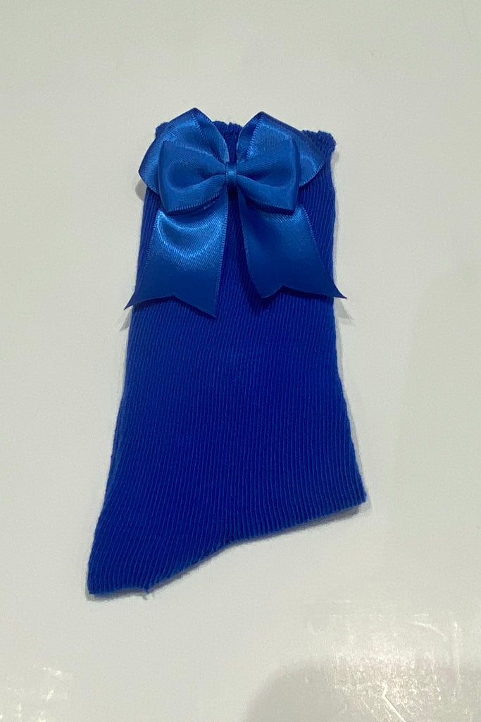 Royal blue bow socks